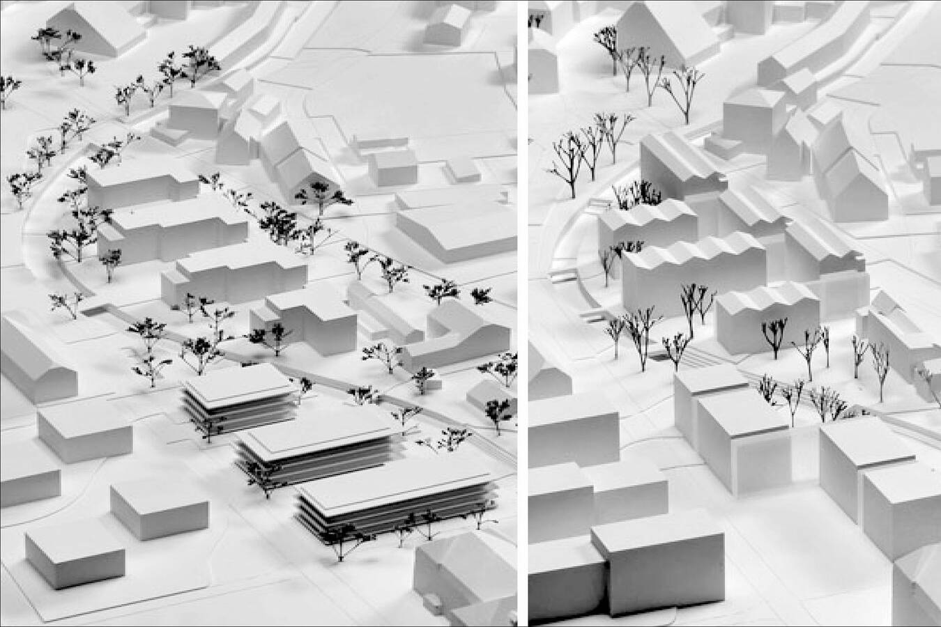 Modellfoto Siegerprojekte, Flury/Rudolf Architekten und Stücheli Architekten